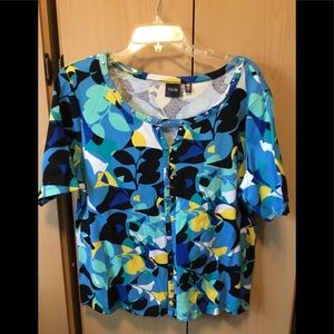 Rafaella Petites Short Sleeve Embellished Sweater